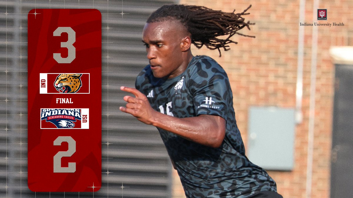 MSOC: @IUIndy_MSOC 3, Southern Indiana 2 - FT

74' - Klaver (Esquivel assist)
76' - Klaver (Esquivel assist)
88' - Isom (Keijser, Horn assists)

Jags (2-1-2) return home to host Northern Illinois on Sept. 9. 

#HLMSOC #LetsGoJags