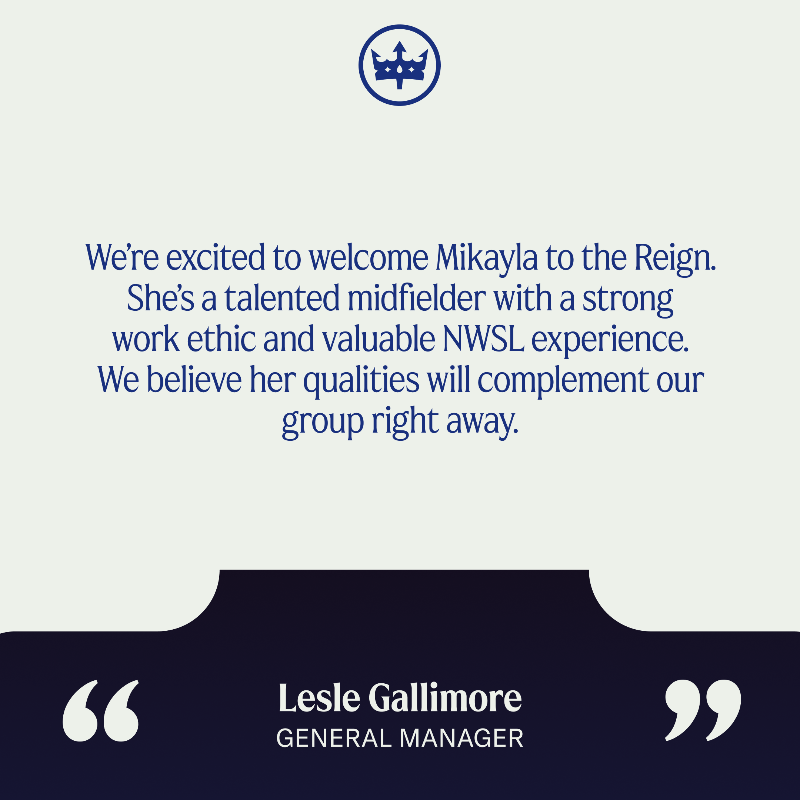 reignfc's tweet photo. Welcome to Seattle, Mikayla! 👊

We have signed midfielder Mikayla Cluff through the 2025 season!