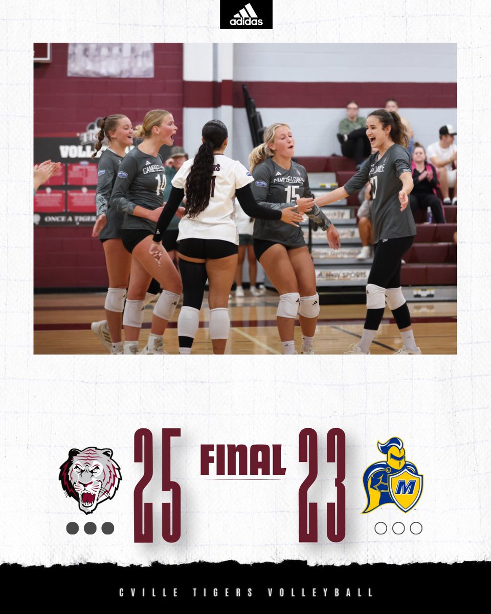 FINAL | Campbellsville takes it in straight sets, 3-0 over Madonna! 

#️⃣ #TigerUp
