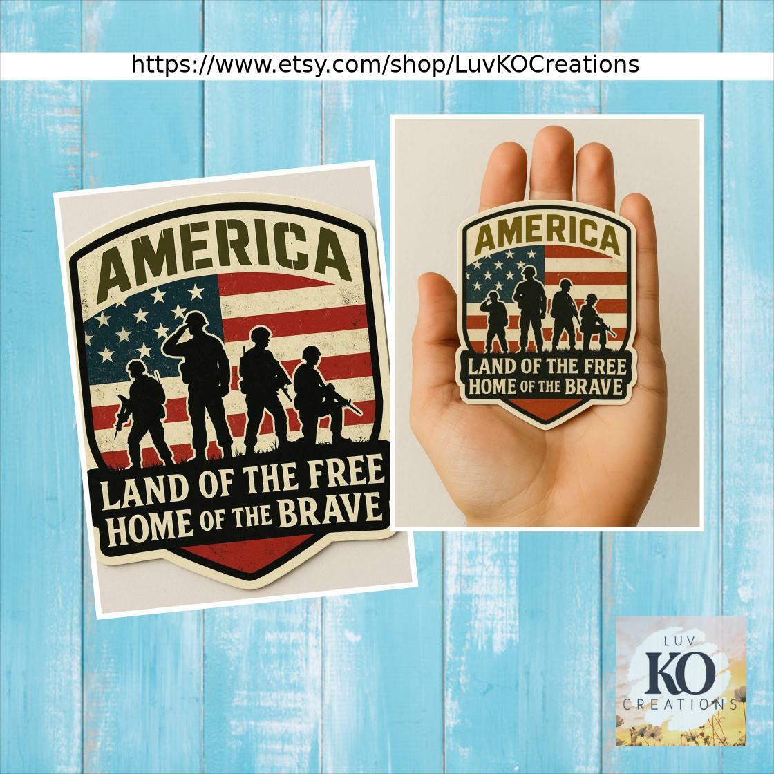 KayysCreation's tweet image. Show your pride with our “Land of the Free, Home of the Brave” Military Sticker! Perfect for any surface, let your support shine through. #PatrioticStyle #VinylDecal

Shop Now etsy.com/listing/429858…