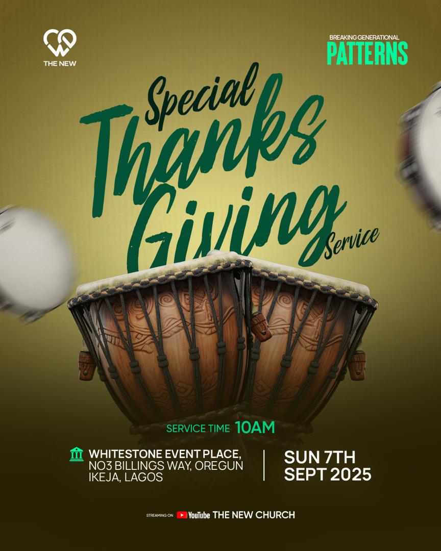 TheNew_ikeja's tweet photo. Gratitude unlocks more!
This Sunday, we're gathering for a Special Thanksgiving Service a time to dance, sing, and celebrate the goodness of God.

Time: 10 AM
Location: Whitestone Event Place, Ikeja

Come with your joy, testimony and your praise instruments! 

#WeAreTheNew https://t.co/KQTQsCl4nw