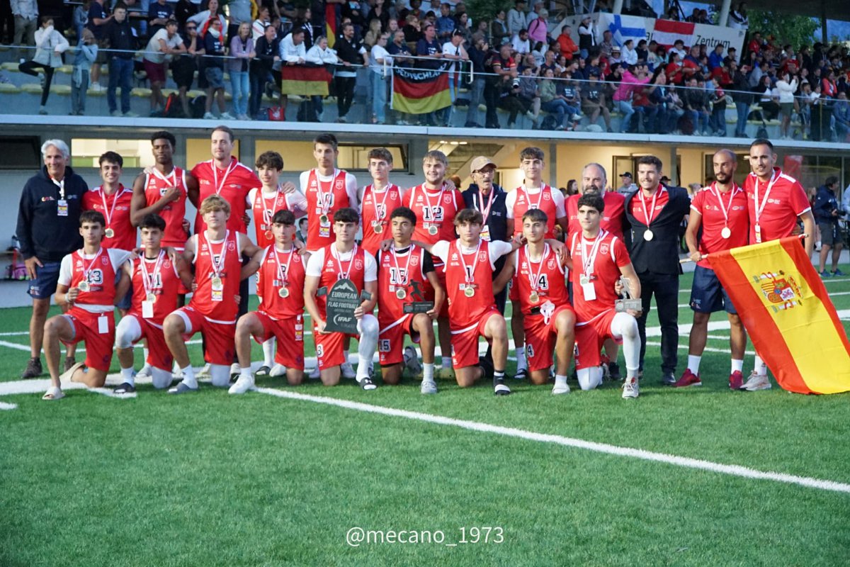 FEFA_Spain's tweet photo. 🏈 #TeamESP 🇪🇸 #flagfootball
🏆 2025 IFAF European Youth Flag Football Championships
📍 Innsbruck (Austria)

🥇 U17 Masculina 
🥉 S15 Mixta
5️⃣ U17 Femenina

📷 Juan Carlos Cañuelo 

🚀¡VamosEspaña🇪🇸!

#ConéctatealFootball🏈 #FEFA #TeamESP #flagfootball @deportegob @IFAFMedia https://t.co/Lgnc9nIAjB