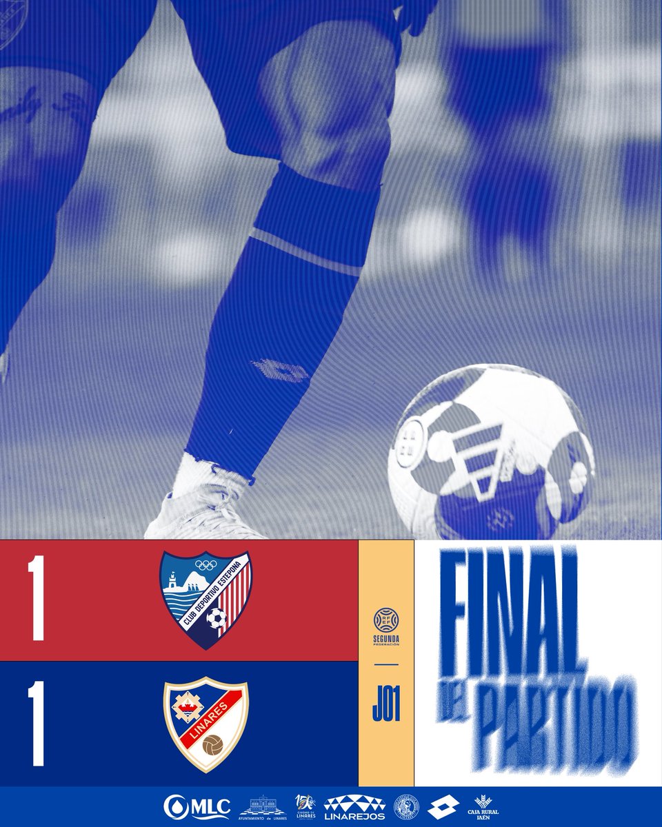 ⏱️ 90’ • #EsteponaLinares • 1️⃣-1️⃣

Final del partido con reparto de puntos en Estepona. 🤝

#EsLoQueEres 💙