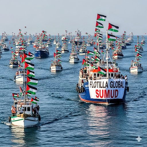 Yelkenler tek bir umut altında birleştiğinde, deniz özgürlüğe giden bir yola dönüşür...🇵🇸

#GlobalSumudFlotilla