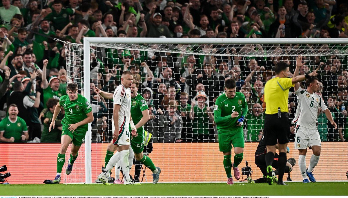 🇮🇪💚 What a comeback! From two goals down to a thrilling 2–2 draw at the Aviva Stadium. Evan Ferguson and Adam Idah kept our World Cup dreams alive with their late strikes. On to Armenia next! #COYBIG #WorldCup2026 #Ireland ⚽️