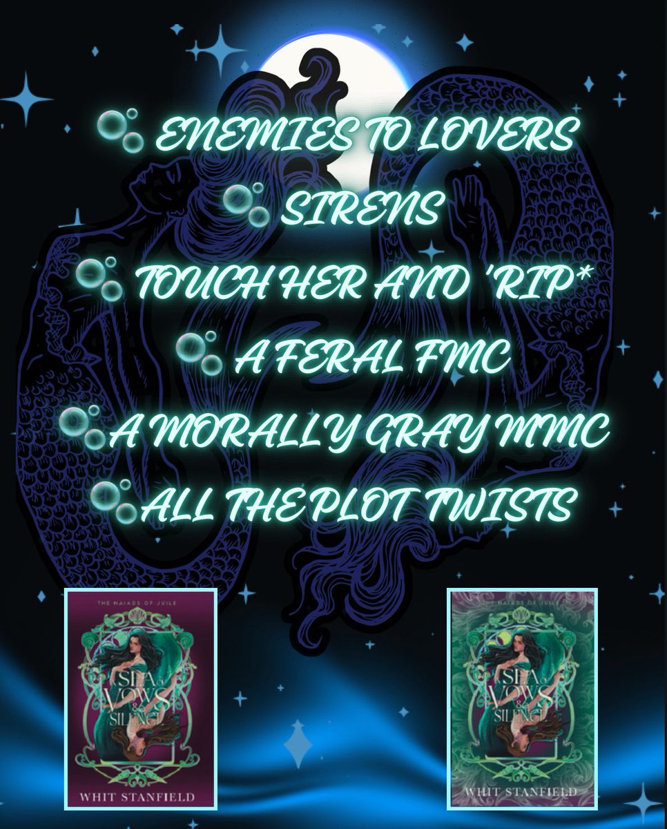Literary_Sweets's tweet photo. 3 days to go till A Sea of Vows and Silence is released. 

🧜‍♀️ TWO SISTERS FORCED A RARE SOLAR ECLIPSE INTO THE SKY TO MAKE A DESPERATE PLEA TO THE MOON
AND THE MOON ANSWERED. 🌑 

FIGHT. YOUR. FATE.

#books #booktwt #romantasy #littlemermaidretelling #supportindieauthors https://t.co/EcluMHIHFE