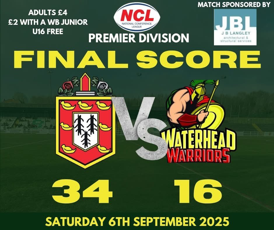 westbowlingrlfc's tweet photo. The boys delivered in the final round – West Bowling 34–16 Waterhead 

That takes us level with West Hull… and thanks to points difference, we’ve just clinched 2️⃣nd place! 👊

👉 PLAY-OFFS, HERE WE COME! 💚

we’d like to wish their injured player a speedy recovery 🙏🤝
#NCL https://t.co/wPWLnt5zqB