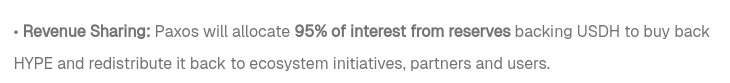 Paxos Revenue Sharing Details for USDH and HYPE