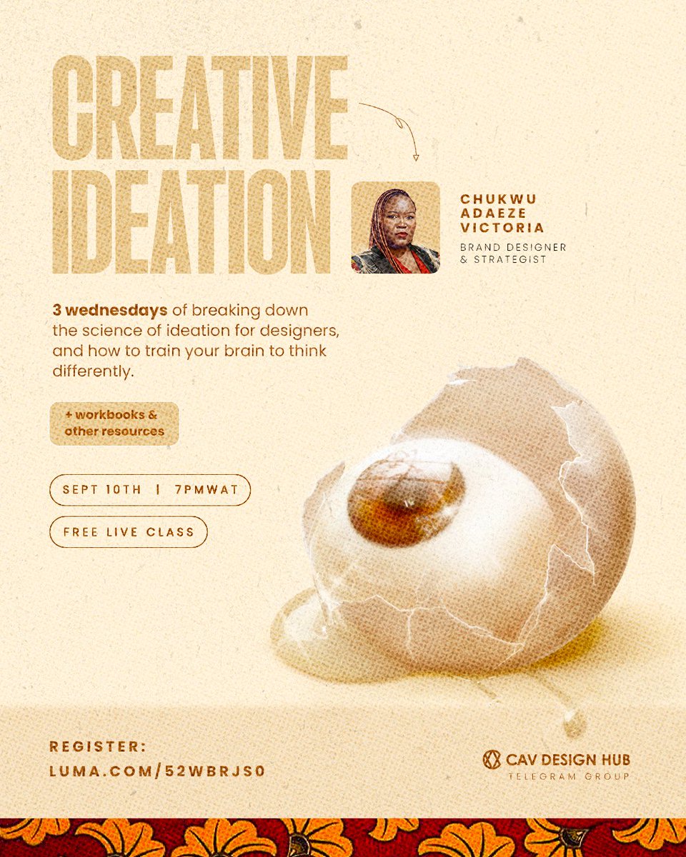 For 3 Wednesdays, I’ll break down the science of ideation and show you how to unlock fresh, fearless ideas as a designer. 

You’ll get workbooks, resources, and practical exercises to keep the spark alive long after the sessions are over.