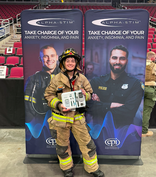 AlphaStim's tweet image. A humbling challenge to honor the heroes of 9/11 and the heroes who serve today. Alpha-Stim was proud to join Mindfit for Life today for the 9/11 #TowerChallenge benefiting the @100ClubAZ, which supports #firstresponders and their families in times of tragedy.