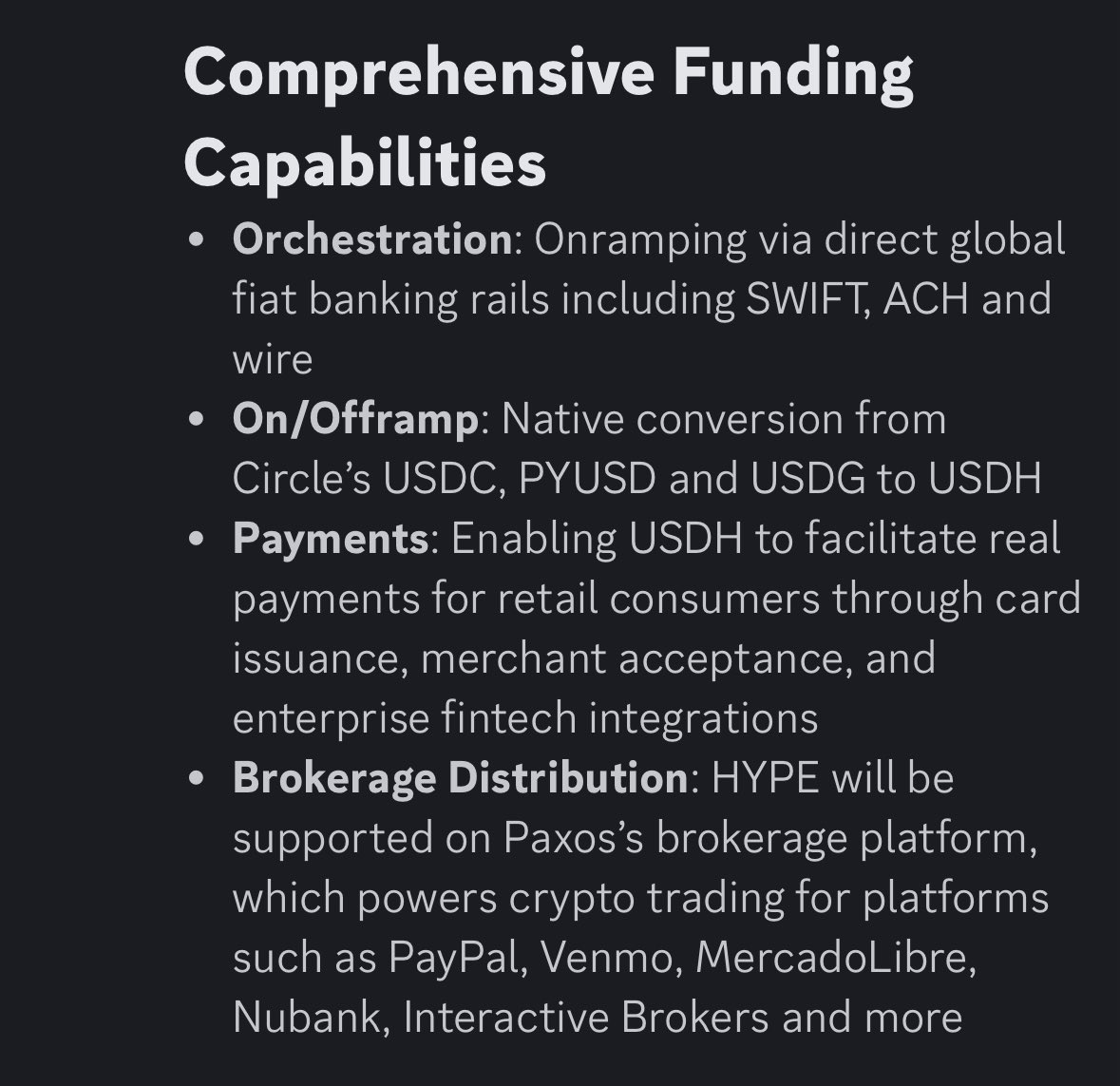 Comprehensive Funding Capabilities for USDH
