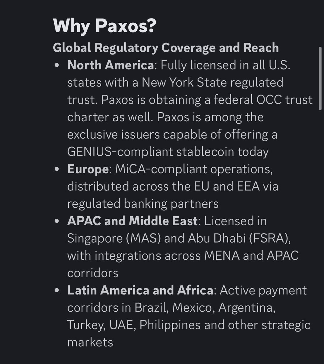 Why Paxos: Global Regulatory Coverage and Reach