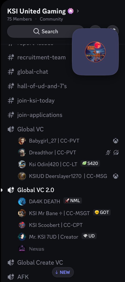 OfficialKSIUD's tweet photo. The VC’s be active today! 😎
#ksiunited #GamingCommunity #gamingclan #gamingorg https://t.co/ScGAkZHvjA