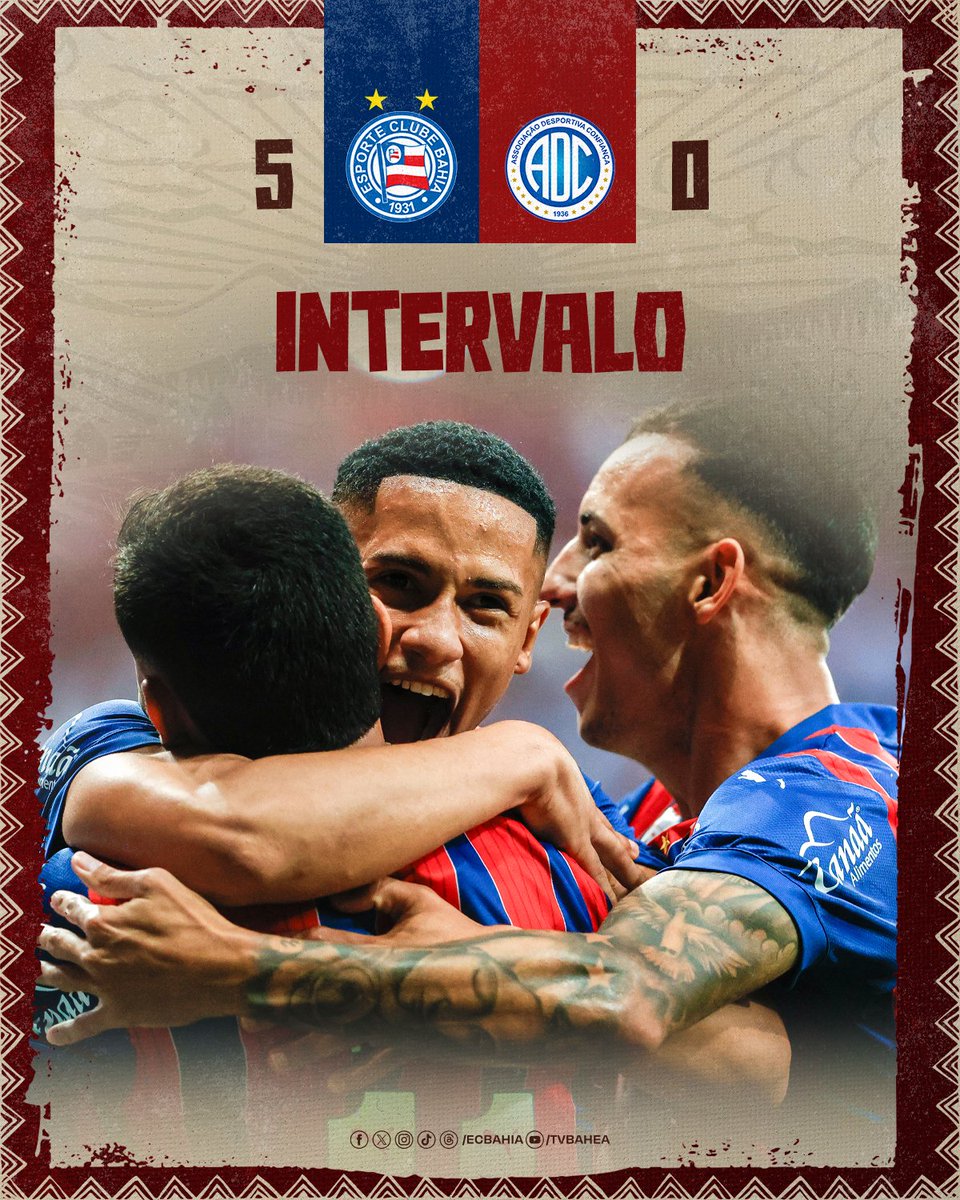 ecbahia's tweet photo. ⏳FIM DE PRIMEIRO TEMPO! 🖐️Tiago faz 3, Lucho e Rezende complementam e Esquadrão sai vencendo o Confiança por 5 (👀) a 0! PELO PENTA ÚNICO #BBMP https://t.co/g4s6I28x8q