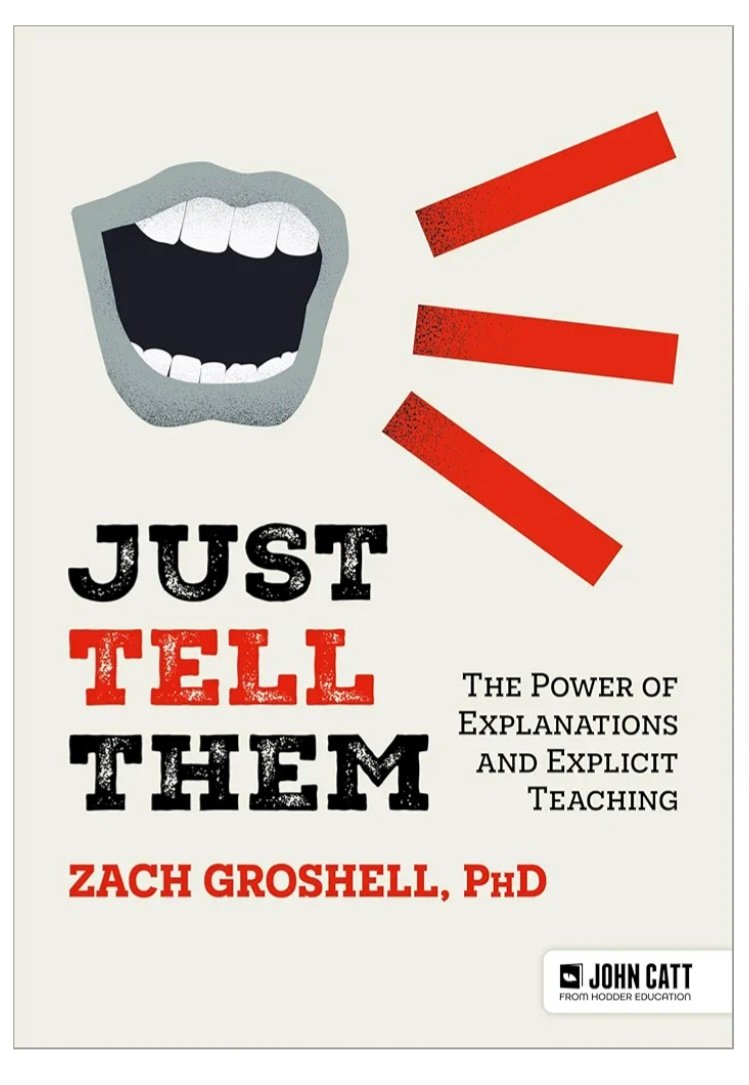 ✅️Last of my summer reads. Great strategies for direct and explicit instruction.
 amazon.ca/Just-Tell-Them…
