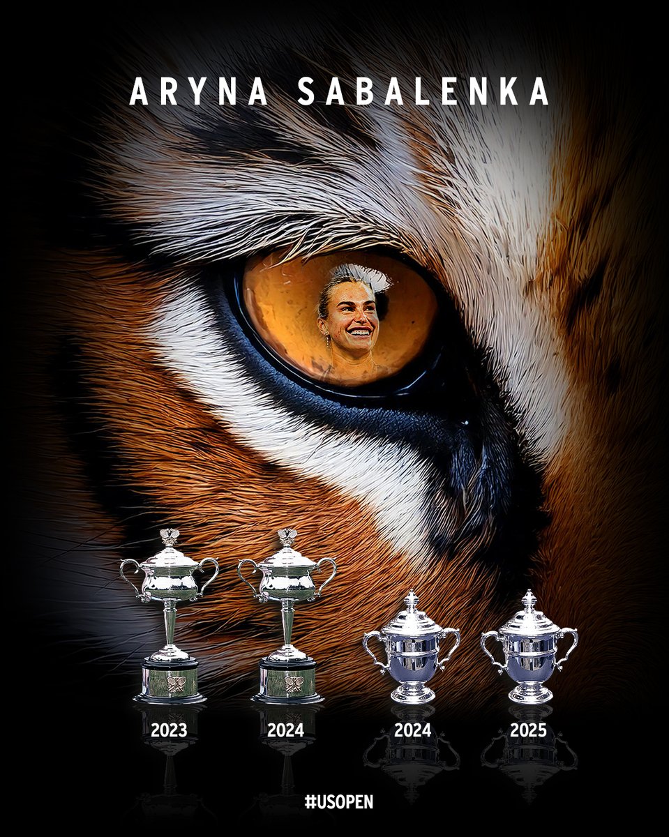 usopen's tweet photo. A tiger doesn't change its stripes.

After repeating in Melbourne, Aryna repeats in New York. https://t.co/84pdU9ypJ5