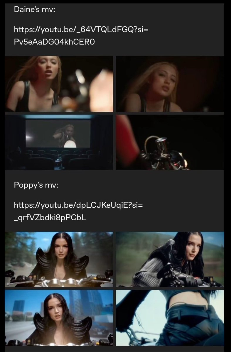 ad0zenroses's tweet photo. Remember when Poppy copied Daine 4 times: shirt designs + photoshoot, a music video, then another promo shoot? And after that, she said Daine didn’t exist and then called her a r**ard (Daine is autistic). Just reminding you. #poppy #thatpoppy #impoppy https://t.co/RCRdTXmYXp