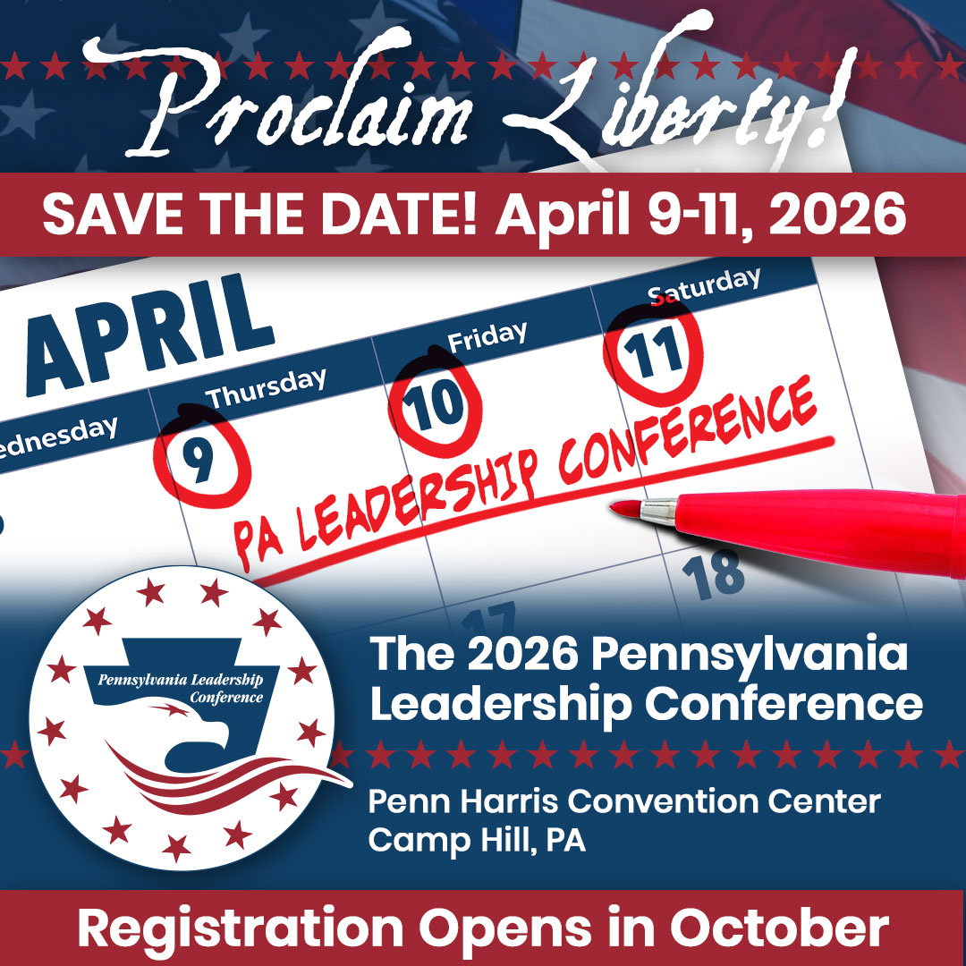 Ladies and Gentlemen, MARK YOUR CALENDARS!
Registration will be opening in October for the 2026 Pennsylvania Leadership Conference.