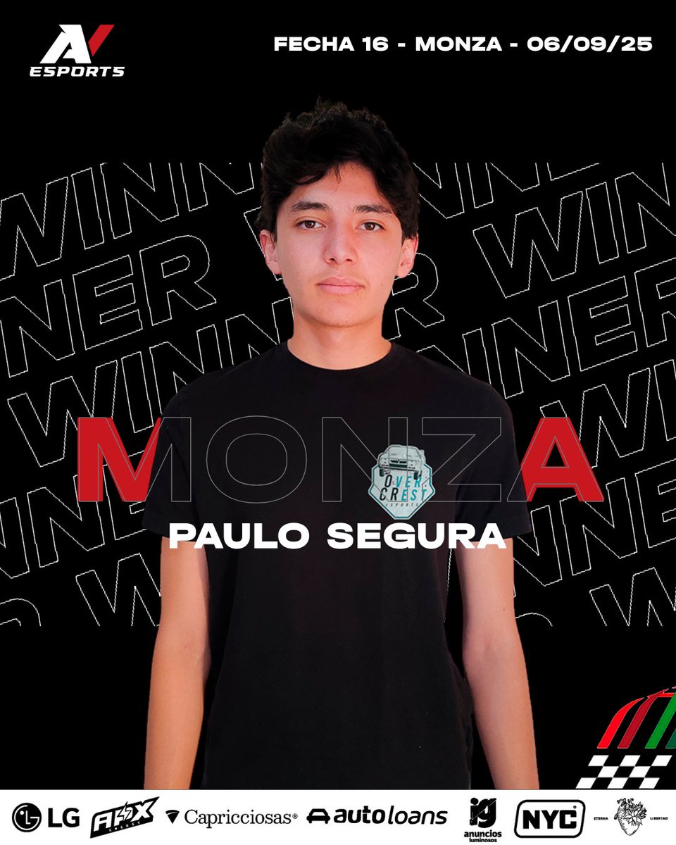 avesports_latam's tweet image. 🏆 ¡Victoria en Monza!
Paulo Segura, del equipo Over Crest, se lleva el triunfo en una carrera llena de emoción y estrategia.

#FormulaAV #SimRacingMX #SimRacingLatam #AVEsports #CarreraVirtual #SimRacingLife