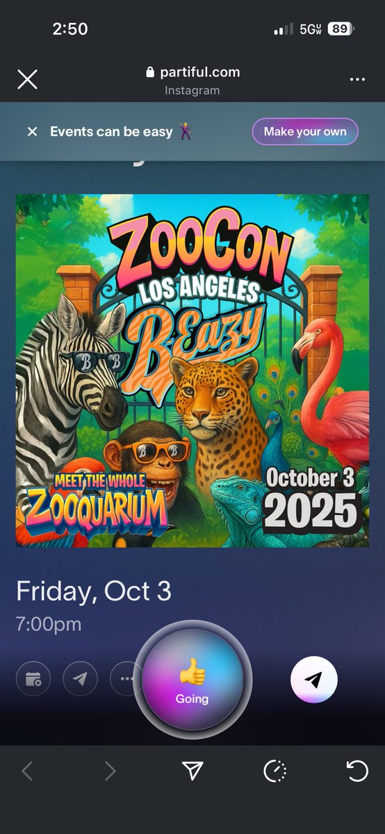 Baggzforever's tweet photo. I’m going to the ZOOCON to see the ZOOQUARIUM 🦓🦚🦂🦩🦜🦎 in Los Angeles October 3rd!
Hosted by @B_Eazyllc aka “CAPTAIN ZEBRA” 🦸🏻♂️🦓
#BEazy #BEazyLLC https://t.co/n6WfLNwbjZ