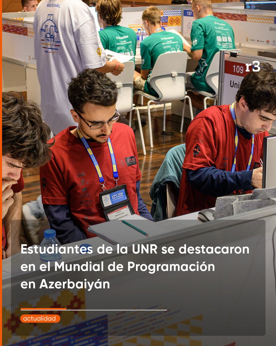 🇦🇷👏 El equipo rosarino, integrado por Julián Cabrera, Matías Raimundez y Francesco Mozzatti, obtuvo un Premio de Honor tras alcanzar el tercer puesto a nivel latinoamericano. Tienen formación previa en el Politécnico y hoy siguen la Licenciatura en Ciencias de la Computación.