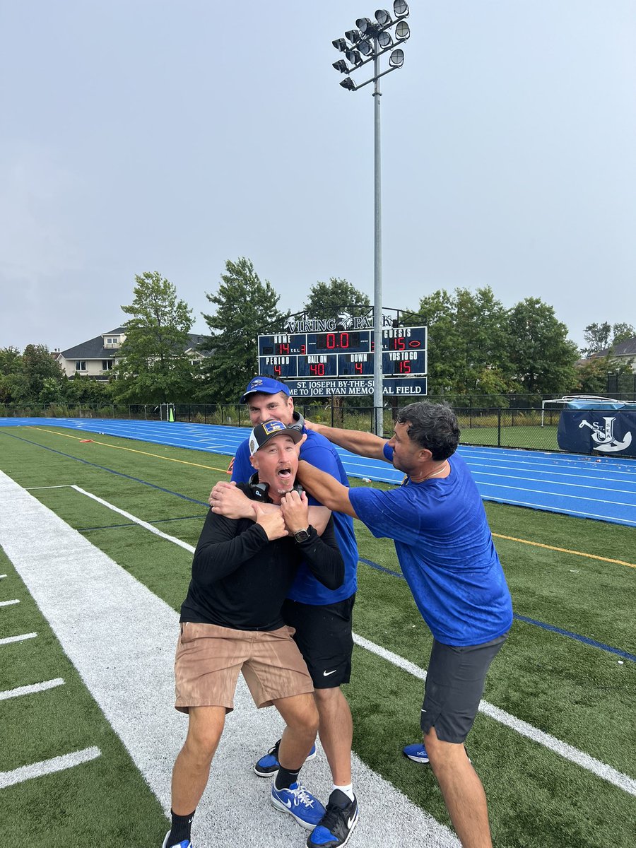 CoachRobSica's tweet photo. Got caught in the moment arguing over the credit of going for 2 #powerstruggle @STP_Eagles @CoachNG_STP https://t.co/ppBvOsCi89