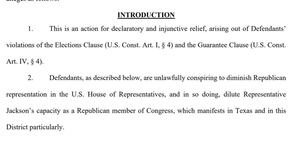 This lawsuit from <a href="/RonnyJacksonTX/">Ronny Jackson</a> against <a href="/GavinNewsom/">Gavin Newsom</a> is so dumb it should probably be considered an in-kind contribution to the #Prop50 campaign! drive.google.com/file/d/1L_ATHI…