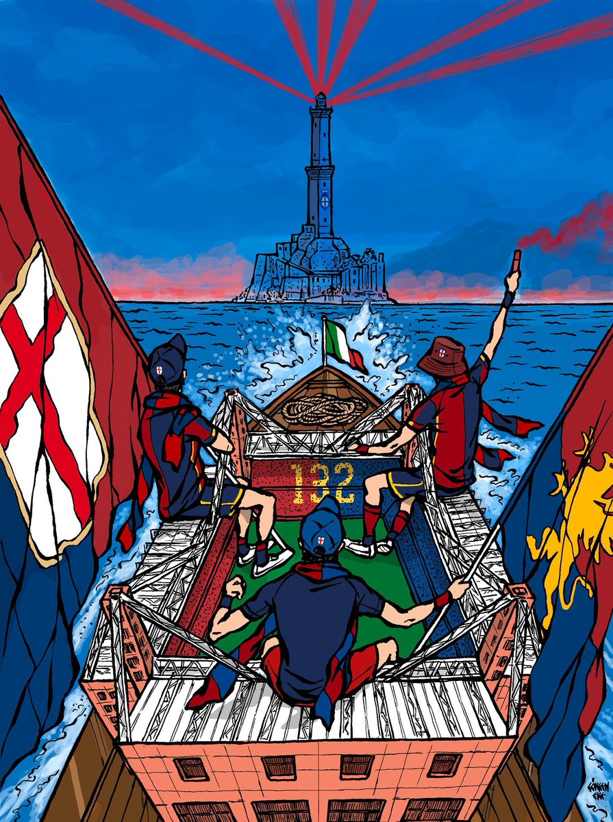 Gli stessi colori che cadono in mare 🌊

Buon 132° anniversario, Grifone! 🔴🔵

#Gazzetta #Genoa