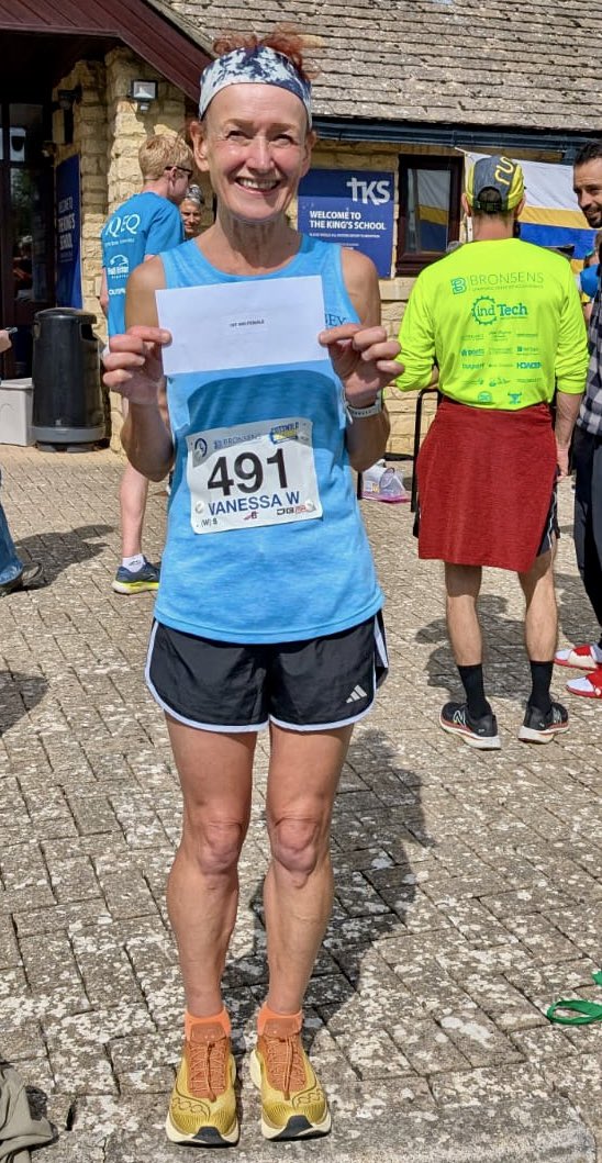Enjoyed(?) running the scenic, but undulating, Cotswold Classic 10 mile race today, delighted to win a cash prize for being fastest woman in my age category.