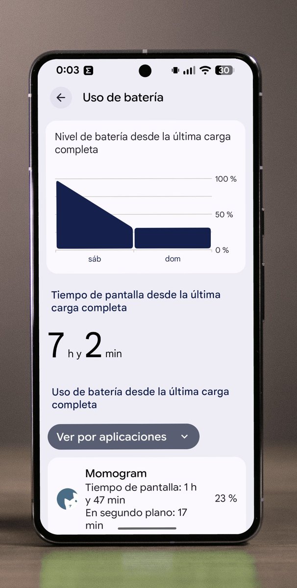 Daevisd's tweet image. Después de la última actualización de #android16qpr1  va mejorando la batería 🪫 7h de pantalla y aún un 30% #googlepixel8pro #pixel8pro #pixel #madebygoogle