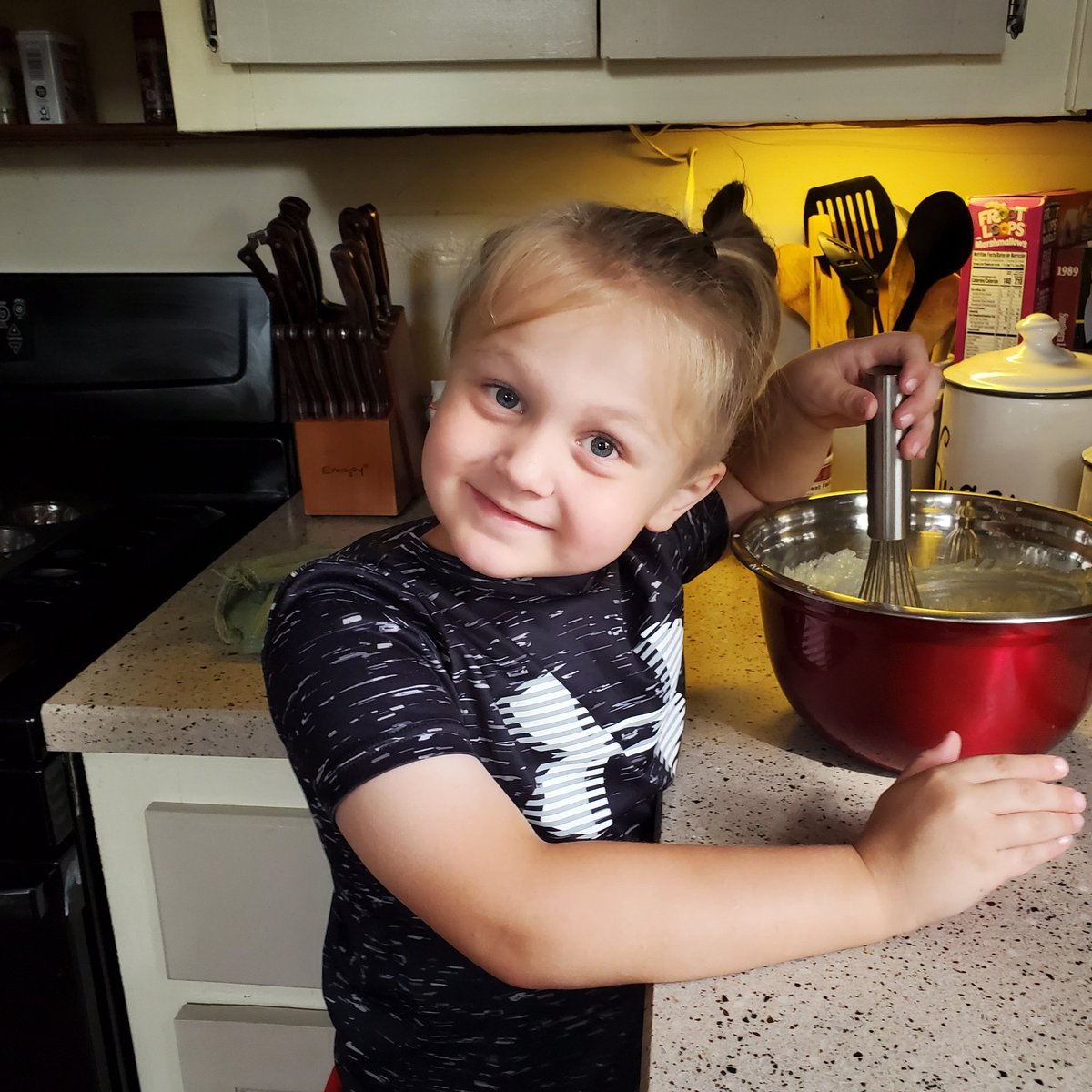 Someone's having a good day at his Mimi's house