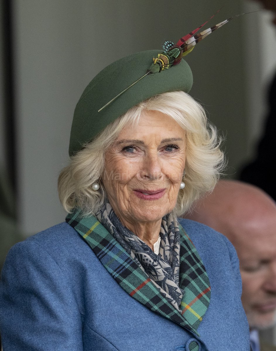 King Charles III and Queen Camilla are joined by Joanna Lumley at the Braemar Royal Highland Gathering at The Princess Royal and Duke of Fife Memorial Park in Braemar, Scotland. #royals #royals #kingcharleslll #queencamilla #braemar #highlandgames #joannalumley