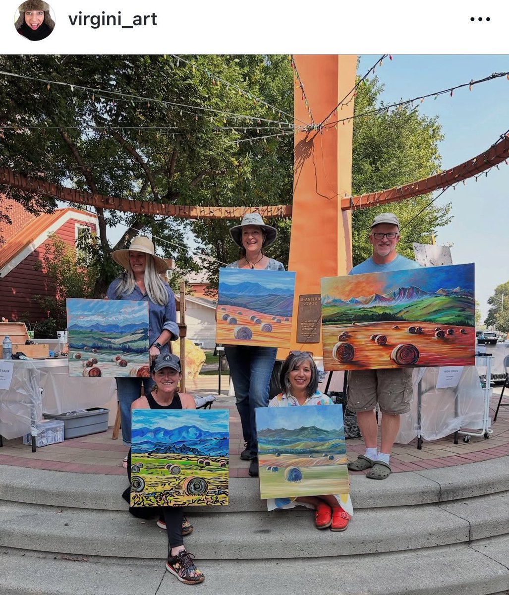 rvthomasart's tweet photo. Five artists painting one Alberta scene. Here are the results. #okotoks #yyc #highriver https://t.co/Ei1ogDkj1r