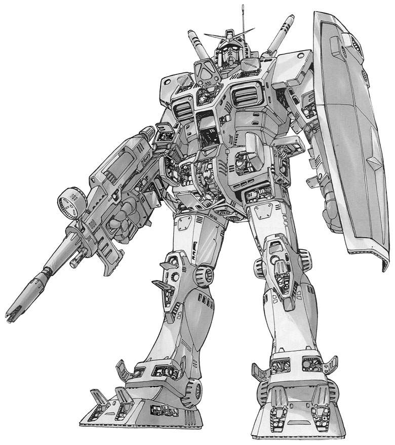 河森氏によるRX-78のハッチオープン画を。 これは確かに立体で再現し