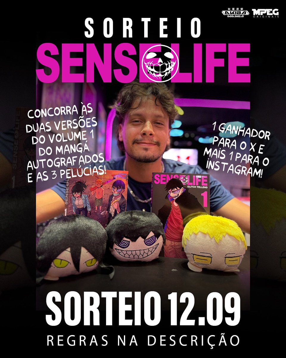 Editora MPEG (@editorampeg) on Twitter photo 🚨 ATENÇÃO, FÃS DE SENSE LIFE! 🚨
Estamos sorteando 3 pelúcias oficiais de Sense Life + AS 2 VERSÕES DO VOLUME 1 AUTOGRAFADAS! 🖤✨
👉 Pra participar é simples:
✔️ Seguir <a href="/editorampeg/">Editora MPEG</a> e <a href="/GlitchTellend/">Caio, é isso.</a>
✔️Dar RT nesse post
📅 O GRANDE RESULTADO SAI DIA 12/09! 🚨 ATENÇÃO, FÃS DE SENSE LIFE! 🚨
Estamos sorteando 3 pelúcias oficiais de Sense Life + AS 2 VERSÕES DO VOLUME 1 AUTOGRAFADAS! 🖤✨
👉 Pra participar é simples:
✔️ Seguir <a href="/editorampeg/">Editora MPEG</a> e <a href="/GlitchTellend/">Caio, é isso.</a>
✔️Dar RT nesse post
📅 O GRANDE RESULTADO SAI DIA 12/09!
