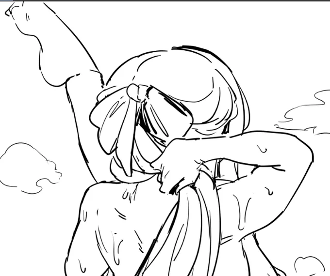だいぶ前にぶかつさんがあげてたフェルンの髪かきあげ表現パクったんだけどかなりエッチですよねこれ 