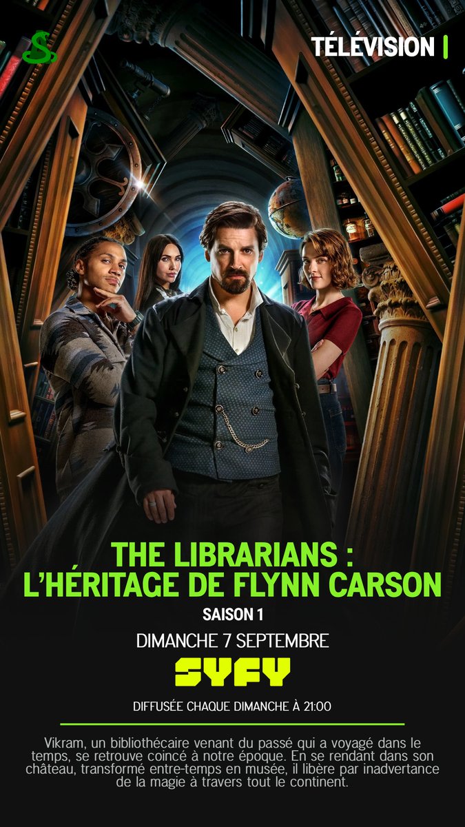 La saison 1 de #TheLibrarians : L’héritage de Flynn Carson commence sa diffusion dès maintenant sur <a href="/SYFYfr/">SYFY France</a> (2 épisodes, puis 1 chaque dimanche à 21h00).

"Vikram, un bibliothécaire venant du passé qui a voyagé dans le temps, se retrouve coincé à notre époque."

#SYFY