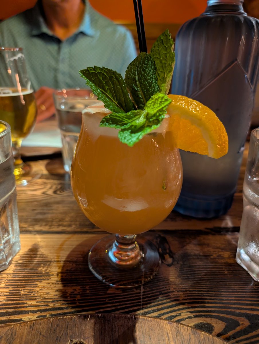 lizcan13's tweet photo. @jengolbeck @IngoBurghardt @TheGoldenRatio4 I WAS BRAVE AND TRIED THE MALORT! The waitress even warned me the drink had a "bitter finish" 😆 was delish! Clarified Jungle bird would have been my next pick!
Tiki's Revenge at the Trappe Door in Greenville, SC https://t.co/lXg4z87J0l