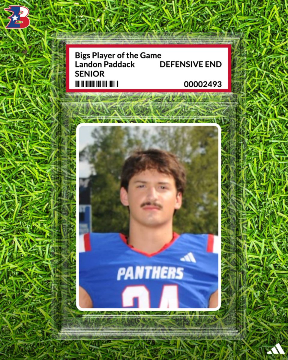 Bigs Player of the Game:
Landon "Paddy the Baddie" Paddack, Defensive End, Sr.
4 Tackels, 2 TFL, 2 Asst Tackles, 2 Sacks, 2 QB Psi
He's a bad man with an elite mustache