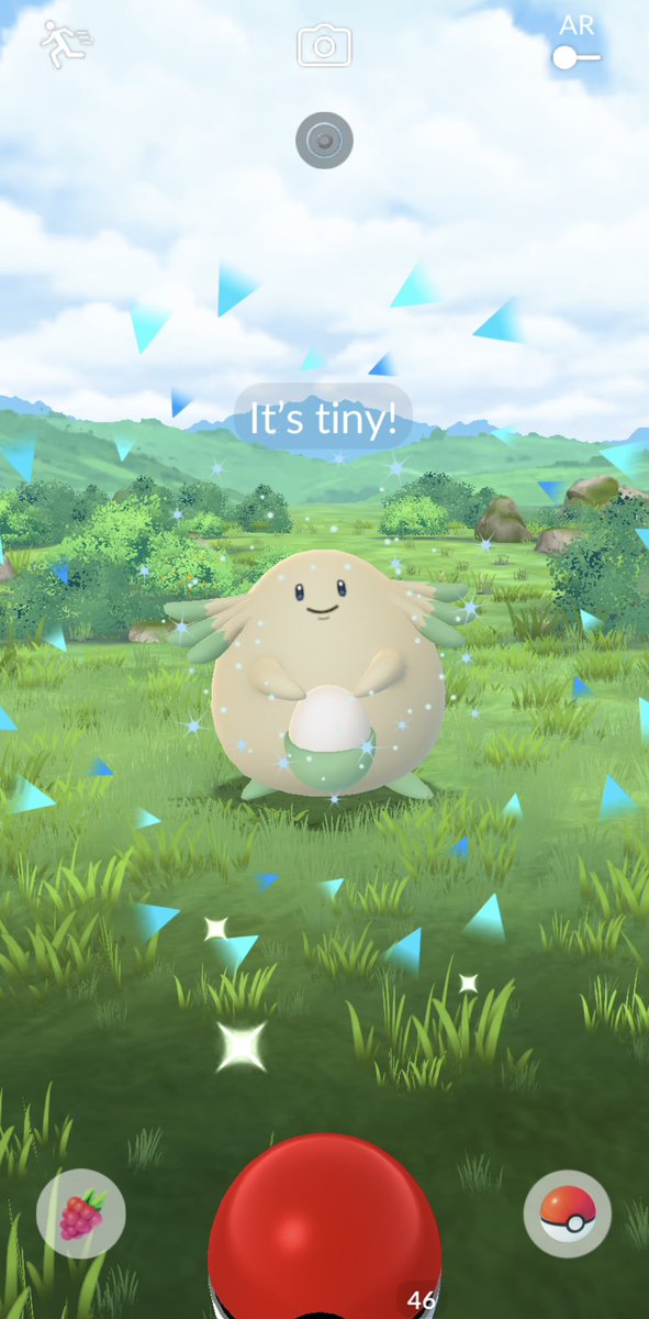 polidood's tweet photo. She is SMOL!!! 🥚✨ 
#ShinyPokemon #PokemonGO https://t.co/8OT6qct9us
