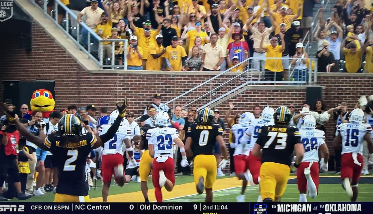 The Jayhawk realizes what just happened.