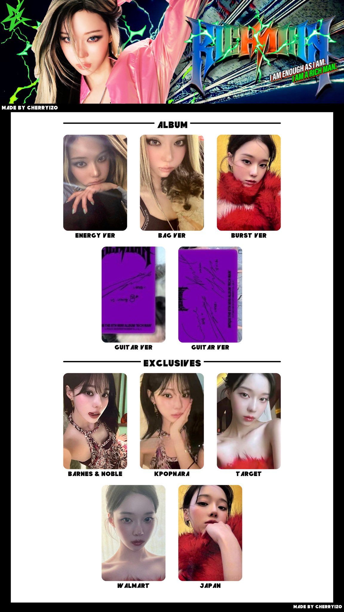 aespa カリナ 直筆 サイン入りポストカード アメリカ rich man