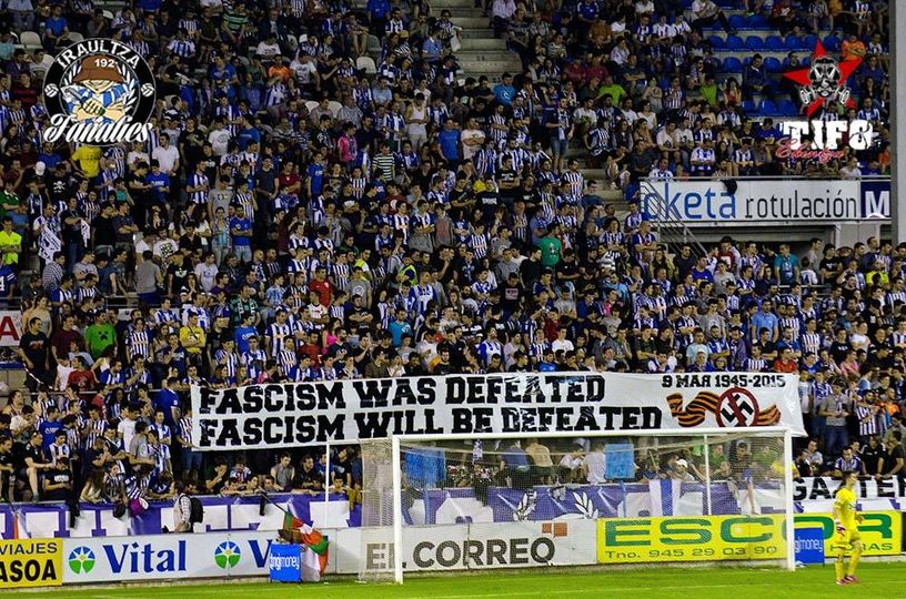 "FASCISM WAS DEFEATED, FASCISM WILL BE DEFEATED."

📍Iraultza 1921, Deportivo Alavés
