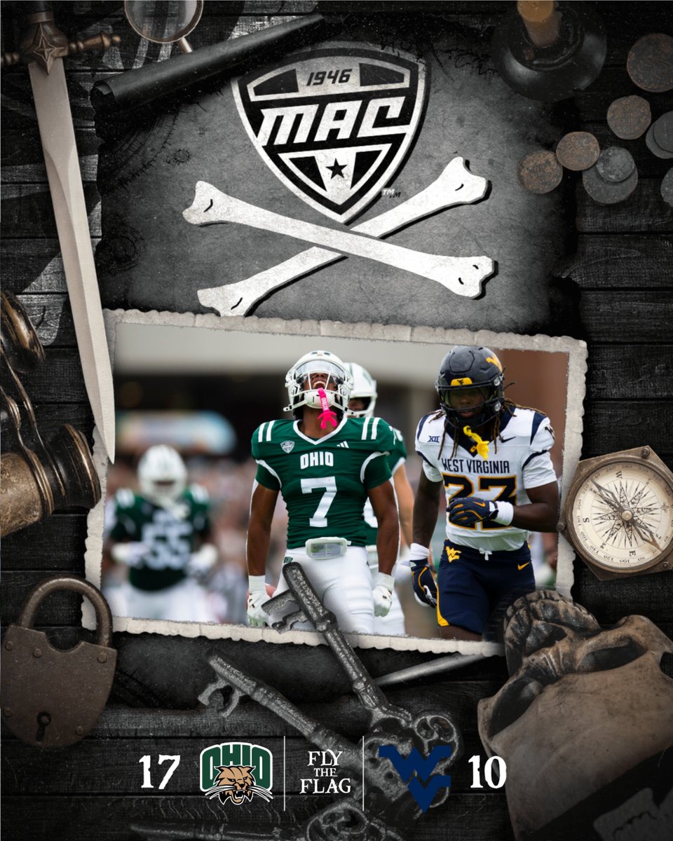 MACSports's tweet image. 🏴‍☠️ FLY THE FLAG 🏴‍☠️️

OHIO KNOCKS OFF WEST VIRGINIA IN ATHENS, 17-10!

@OhioFootball | #MACtion
