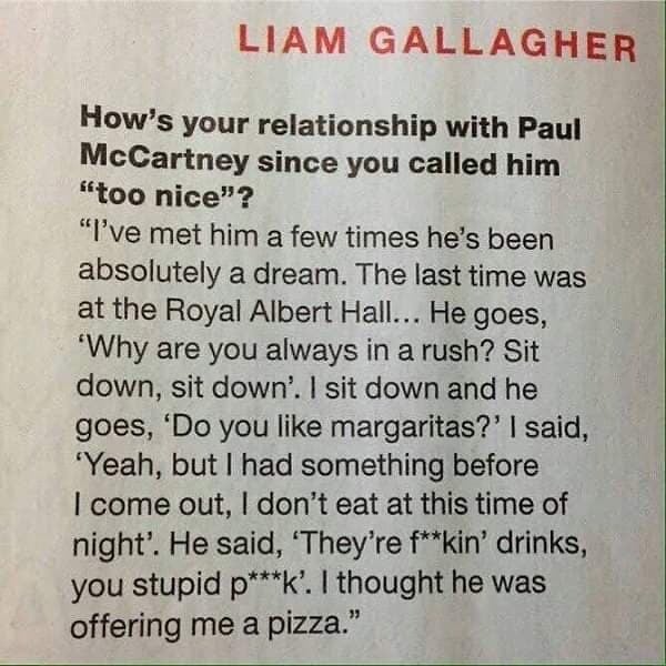 paul mccartney being at today’s oasis gig reminded me how funny this will always be 😭😭