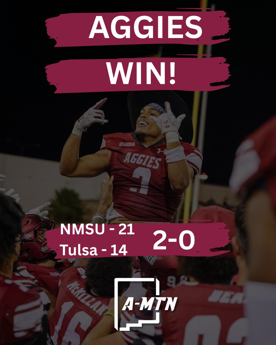 🚨 AGGIE FOOTBALL: 2-0! 🚨
Your New Mexico State Aggies just secured their second straight win! 🔥🏈

Celebrate the win &amp; fuel the next one
👉 aggienil.com/individual/

#AggieUp #nmsu #NMState