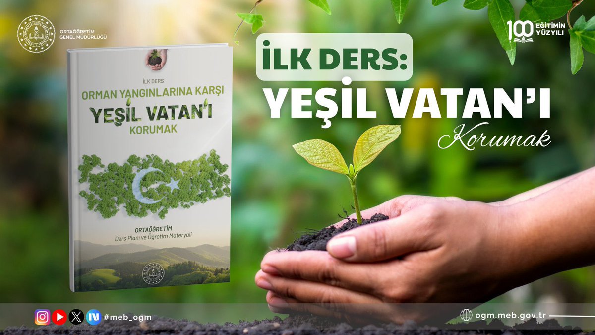 🌳İlk Ders: “Orman Yangınlarına Karşı Yeşil Vatan’ı Korumak”

👇Ders Planı ve Öğretim Materyali:
🔗meb.ai/BOZZ4e

<a href="/tcmeb/">Millî Eğitim Bakanlığı</a> <a href="/meb_ogm/">Ortaöğretim Genel Müdürlüğü</a> <a href="/meb_dhgm/">Destek Hizmetleri Genel Müdürlüğü</a> 
<a href="/Yusuf__Tekin/">Yusuf Tekin</a> <a href="/farukyelkenci/">Ömer Faruk Yelkenci</a>