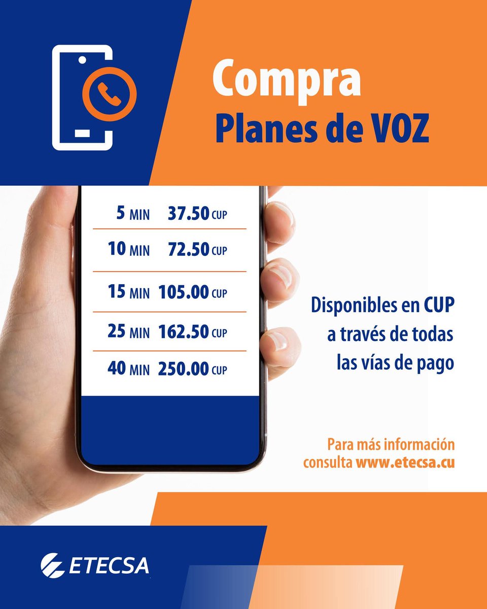 Disponible Planes de voz #EtecsaTeAcompaña <a href="/ErlinRondon/">Erlin Rondón</a> <a href="/NelsonFR71/">Nelson Francisco Reyes González</a> <a href="/taniavel76/">Tania Velazquez</a>