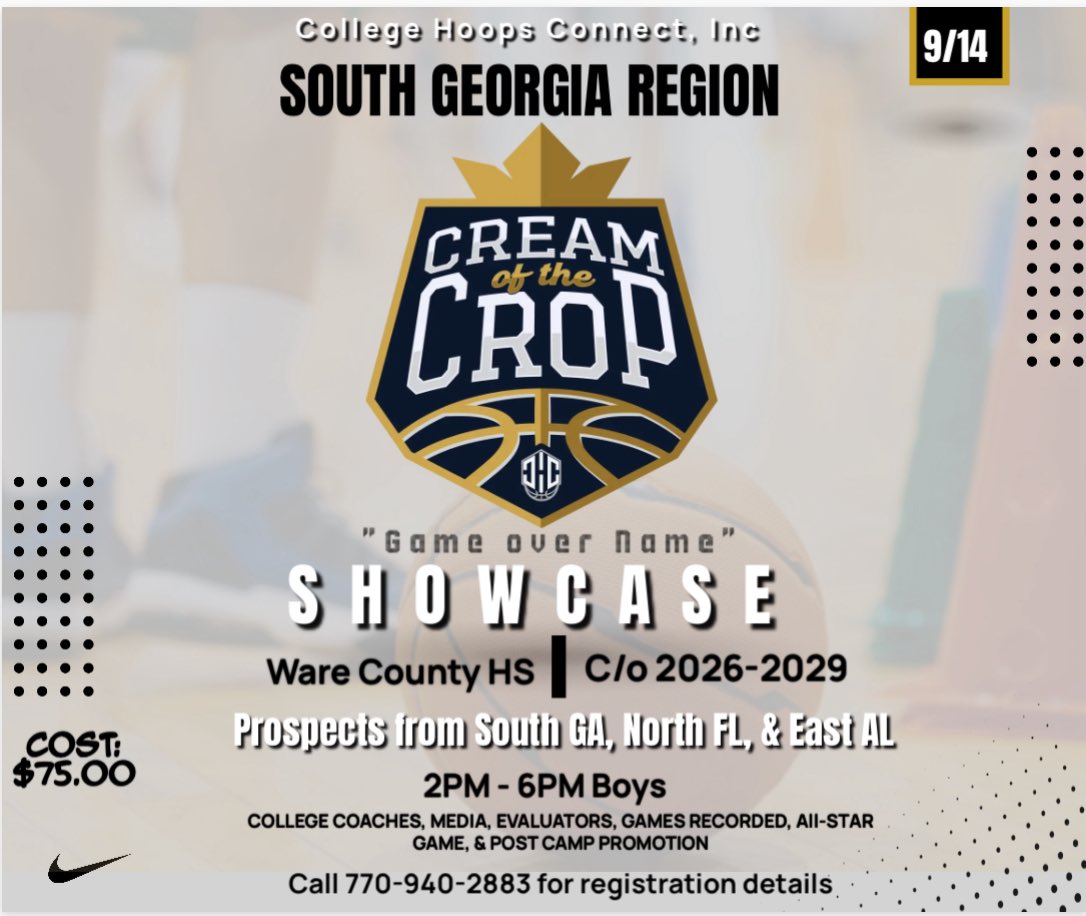 Here is an opportunity to evaluate some of the best players In South GA! Been helping promote South GA players since 2019. Tx 770-940-2883 to confirm
<a href="/paine_hoops/">Paine College Basketball</a> <a href="/ASUGoldenRamsMB/">ASUGoldenRamsMBB</a> <a href="/Fort_Valley1/">Fort Valley State University Basketball</a> <a href="/VState_MBB/">Valdosta State Men's Basketball</a> <a href="/AlbanyTechMBB/">Albany Tech MBB</a> <a href="/Coach_Schiefen/">Greg Schiefen</a> <a href="/MiddleGA_MBB/">Middle Georgia State Men’s Basketball</a> <a href="/ga_mbb/">East Georgia St. Basketball</a> <a href="/CoastalGAMBB/">Coastal Georgia Men’s Basketball</a>
