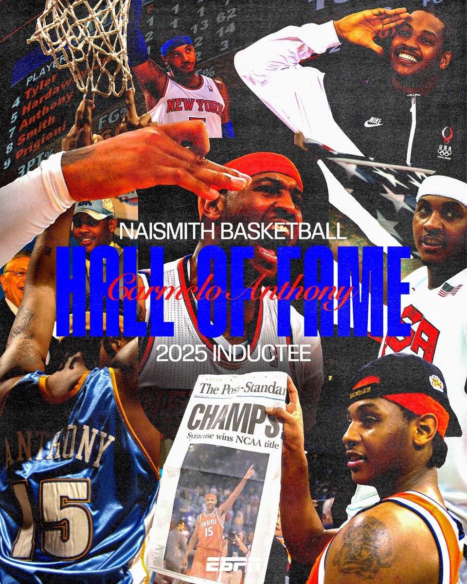 ESPN (@espn) on Twitter photo Legends live forever π
Carmelo Anthony, welcome to the Hall of Fame π€© <a href="/Hoophall/">Basketball HOF</a> Legends live forever π
Carmelo Anthony, welcome to the Hall of Fame π€© <a href="/Hoophall/">Basketball HOF</a>